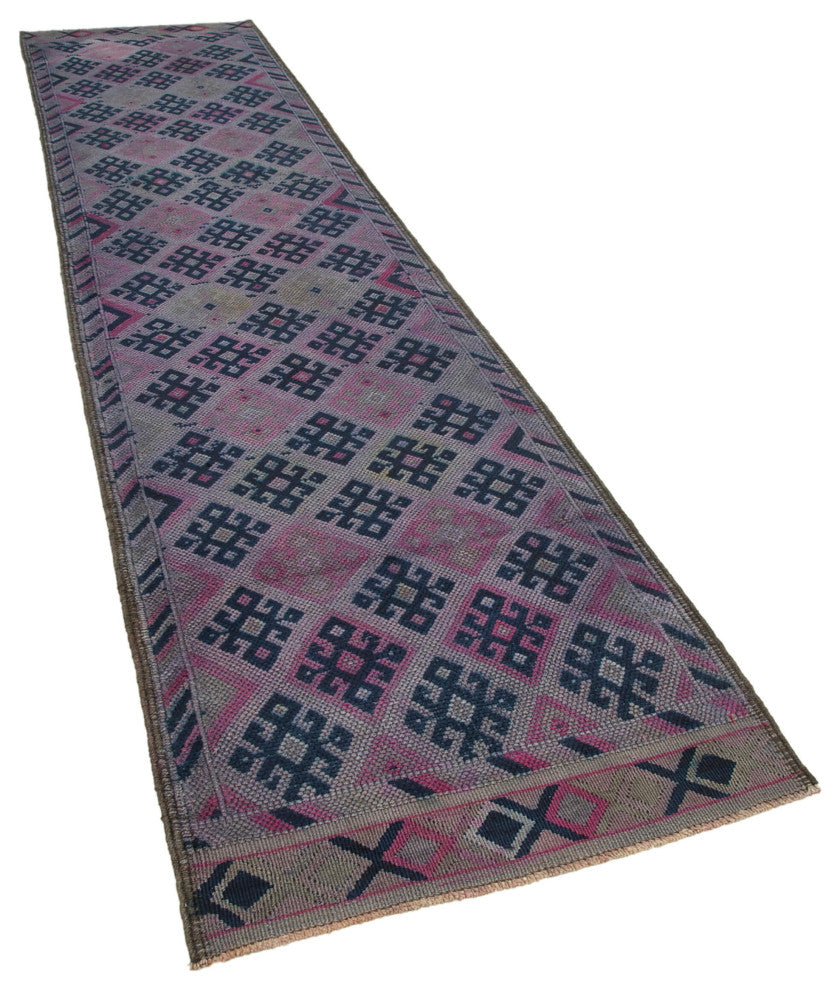 Rug N Carpet - Handmade Turkish 3' 1" x 13' 4" Unique Runner Rug