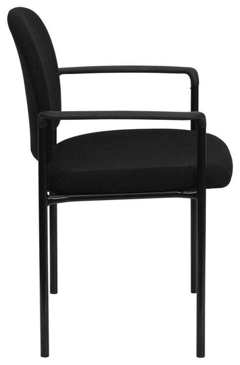 Stackable Steel Side Chair With Arms, Black, 23.75"x23.50"x33.25"