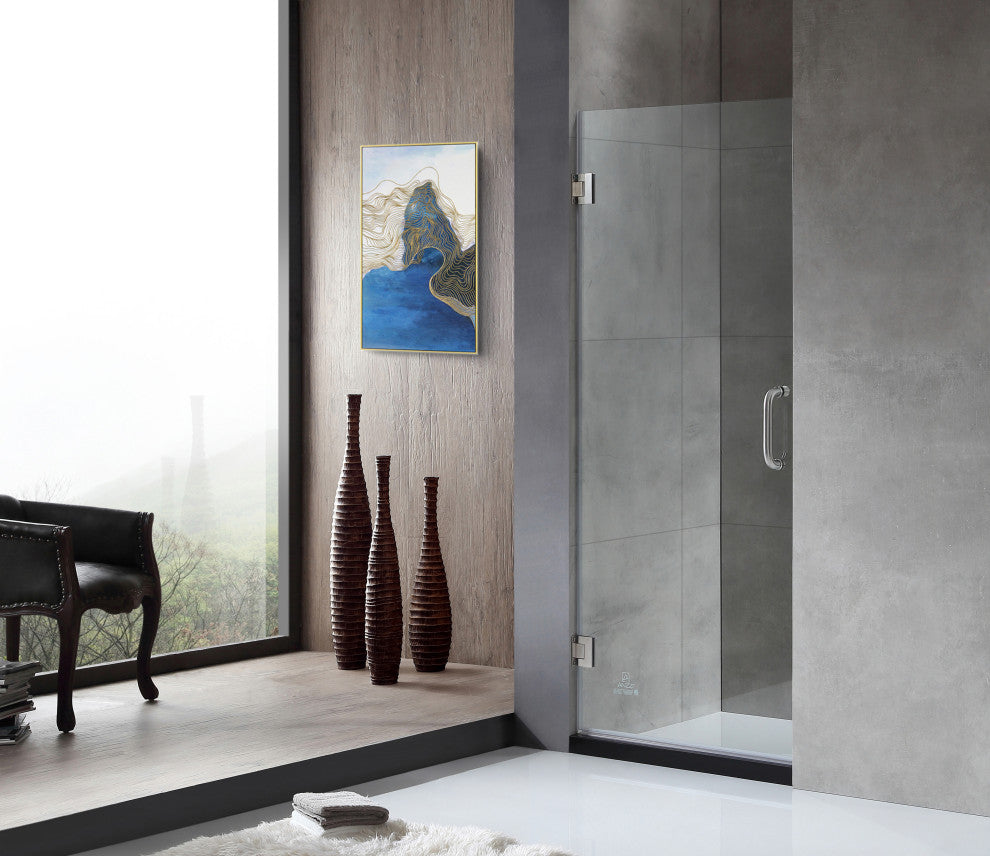 ANZZI Passion 30" x 72" Frameless Shower Door, Brushed Nickel