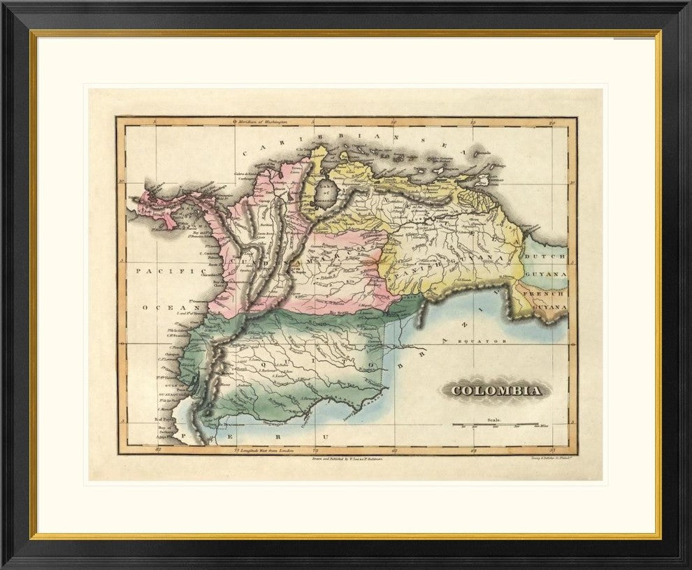 "Colombia, 1823" Framed Digital Print by Fielding Lucas, 40x33"