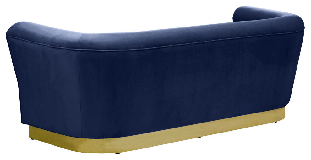 Bellini Velvet Upholstered Sofa, Navy