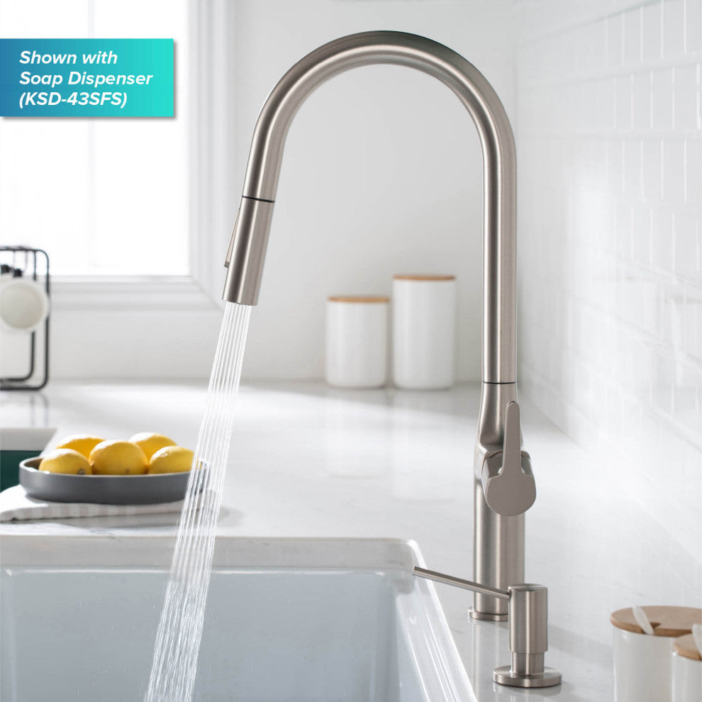 Oletto Pull-Down 1-Hole Kitchen Faucet, Matte Black, Model Kpf-3101mb