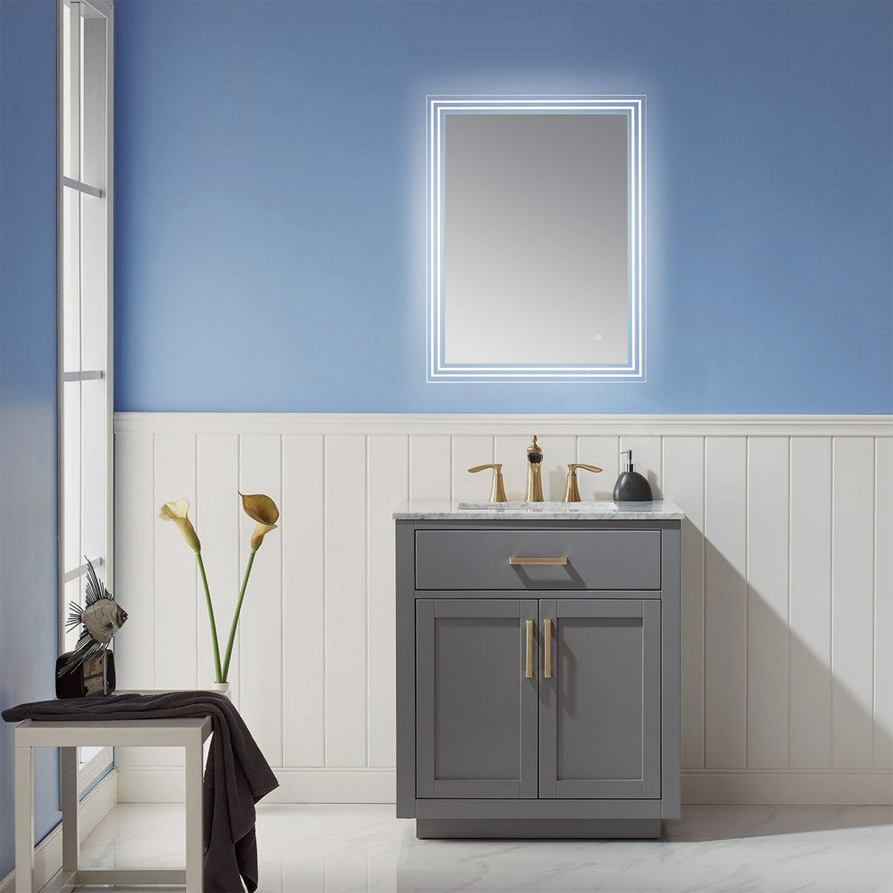 Livorno 24" Rectangle Frameless Modern LED Bathroom Vanity Mirror