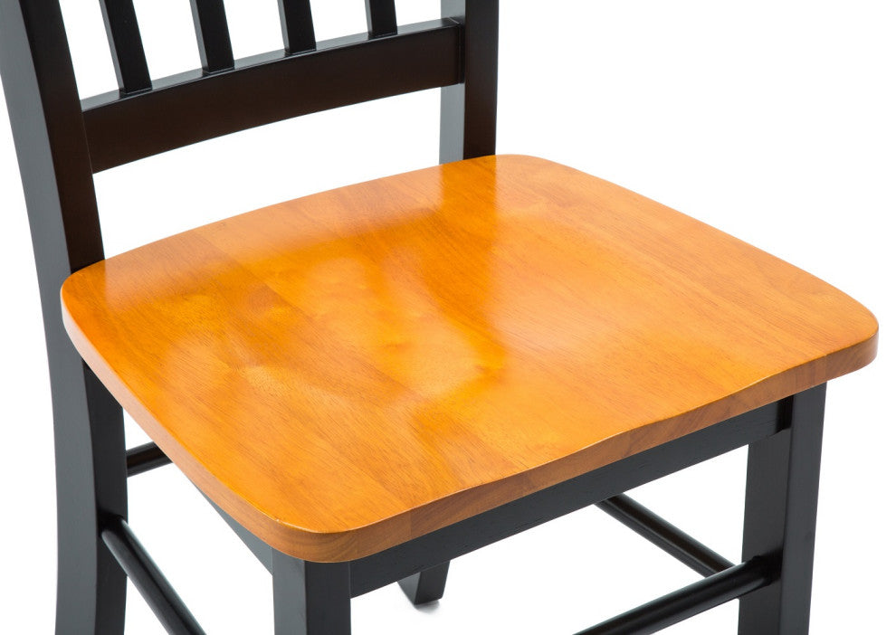 Shaker Dining Chairs, Set of 2, Black and Oak