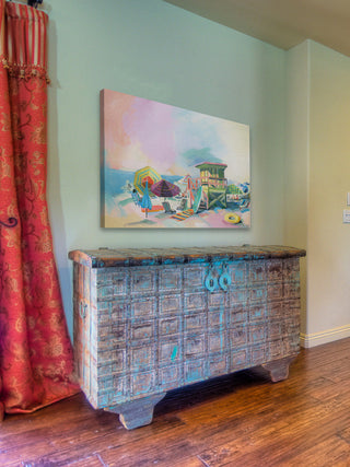 "Beach at Dusk" Painting Print on Wrapped Canvas, 24"x16"