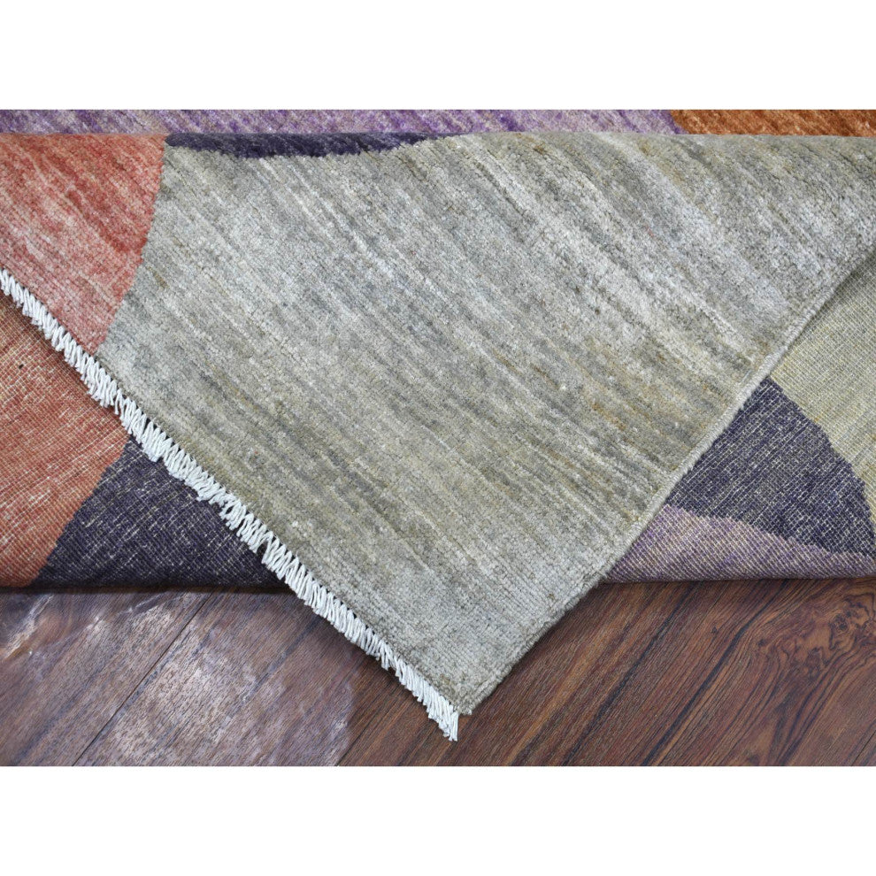 Colorful The Circles Densely Woven Hand Knotted Natural Dyes Wool Rug, 9'1"x12'