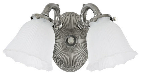 Two Light Decorative Bath Sconce With Glass, 2 Bulbs
