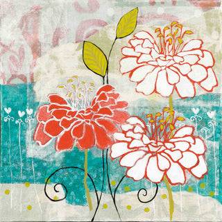 "Orange Dahlia 2" Painting Print on Wrapped Canvas