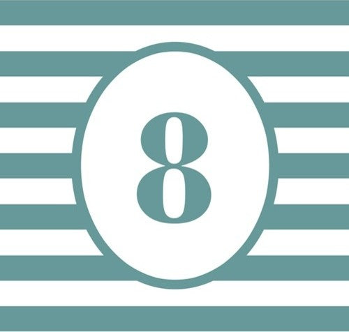 "Number Eight - Striped Oval" Pillow 20"x20"