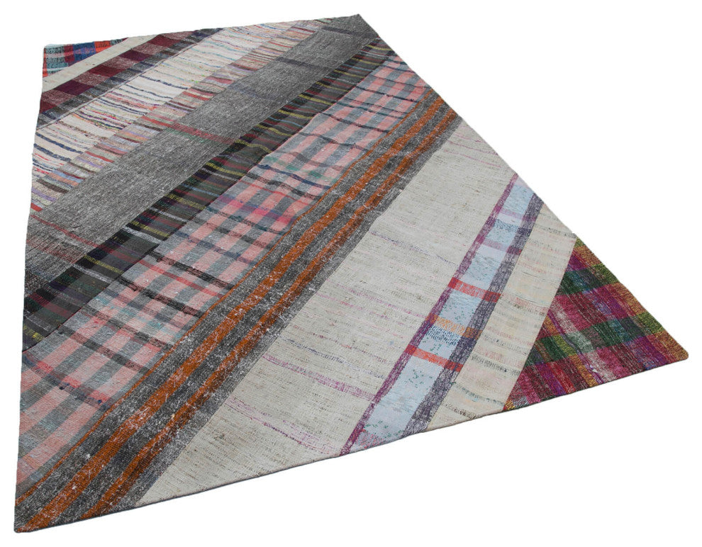 Rug N Carpet - Handmade Oriental 6' 6'' x 10' 0'' Rustic Patchwork Kilim Rug