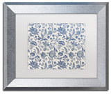 Color Bakery 'Toile Fabrics IX' Art, Silver Frame, White Matte, 14"x11"