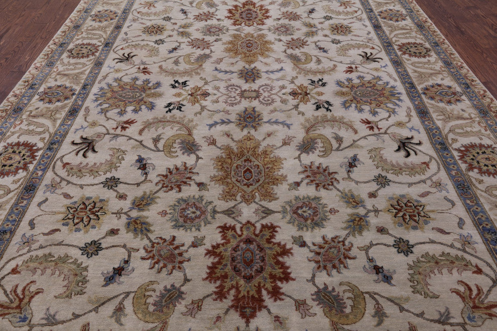 8' 8" X 12' 3" Hand Knotted Persian Tabriz Wool Rug Q9014