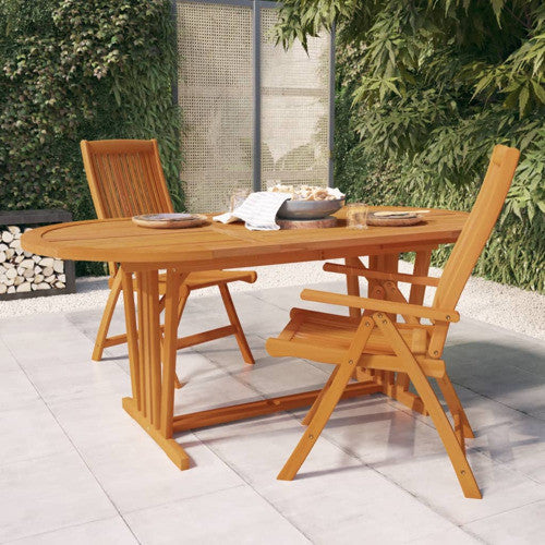 vidaXL Outdoor Dining Table Extendable Patio Garden Table Solid Eucalyptus Wood