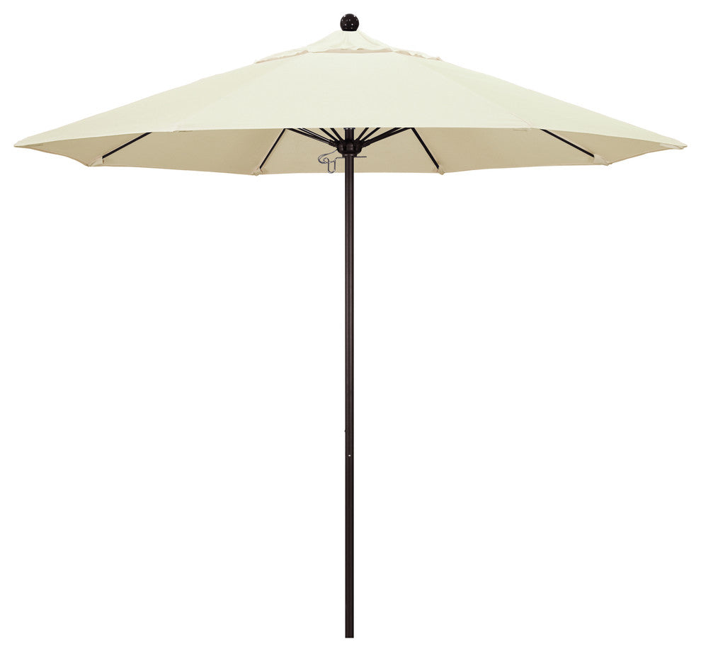 9' Fiberglass Umbrella Pulley Open Bronze, Sunbrella, Canvas