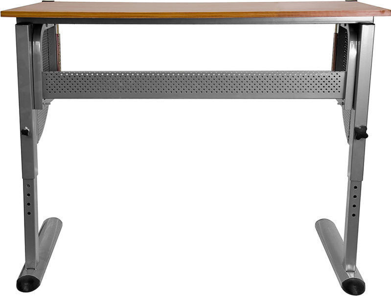 Adjustable Drawing and Drafting Table With Pewter Frame