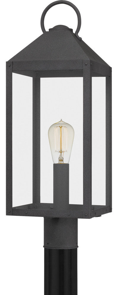 Quoizel TPE9008MB One Light Outdoor Post Mount, Mottled Black Finish