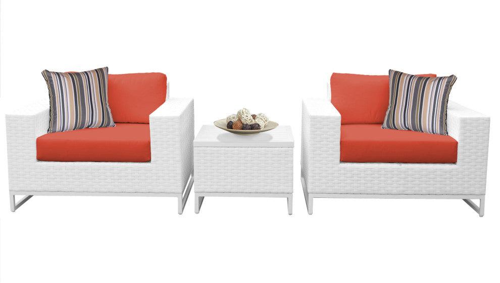 Miami 3 Piece Outdoor Wicker Patio Furniture Set 03b