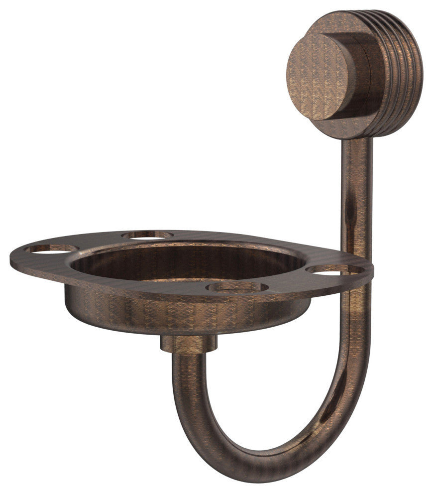 Venus Toothbrush Holder With Groovy Accents, Venetian Bronze