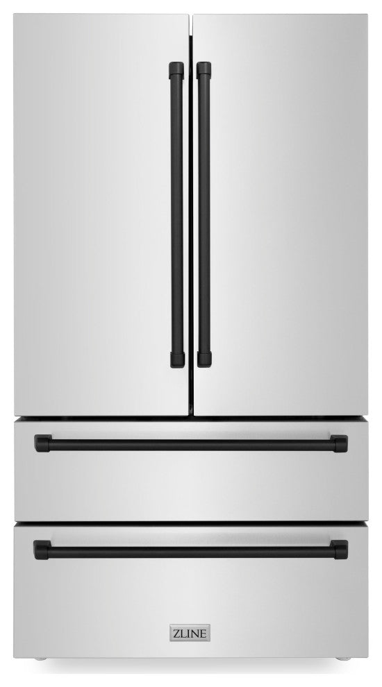 ZLINE 36" French Door Refrigerator With Ice Maker, Stainless RFMZ-36-MB