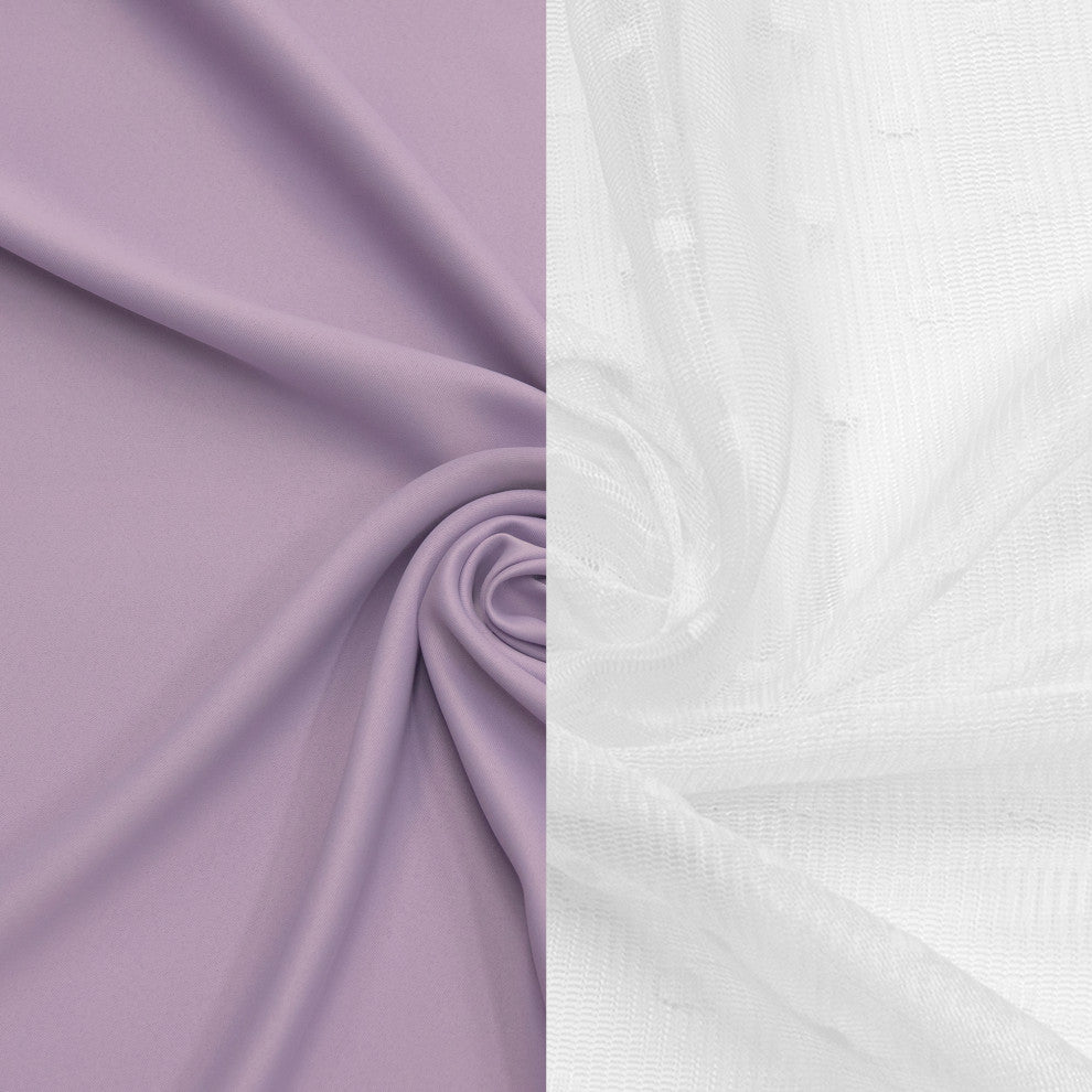 Sheer Pretty Dot and Blackout Curtains, Lavender, 52"x84"