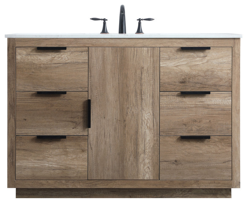 Bethany Single Bathroom Vanity, Natural Oak, 48"