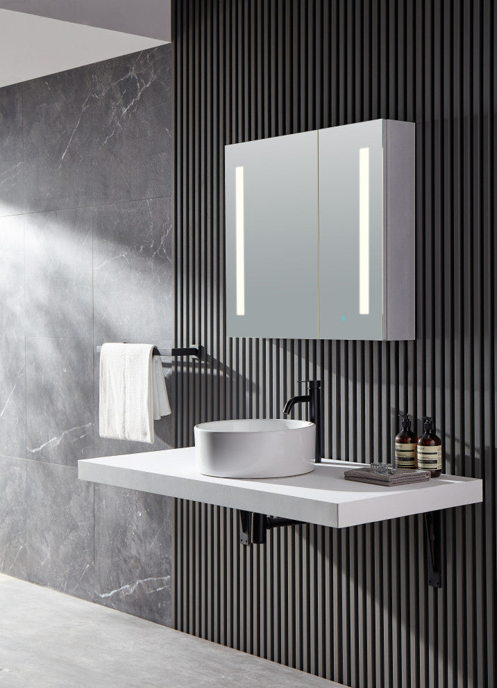 ANZZI Ether 28" x 32" Frameless LED Mirror Bathroom Cabinet With Defogger