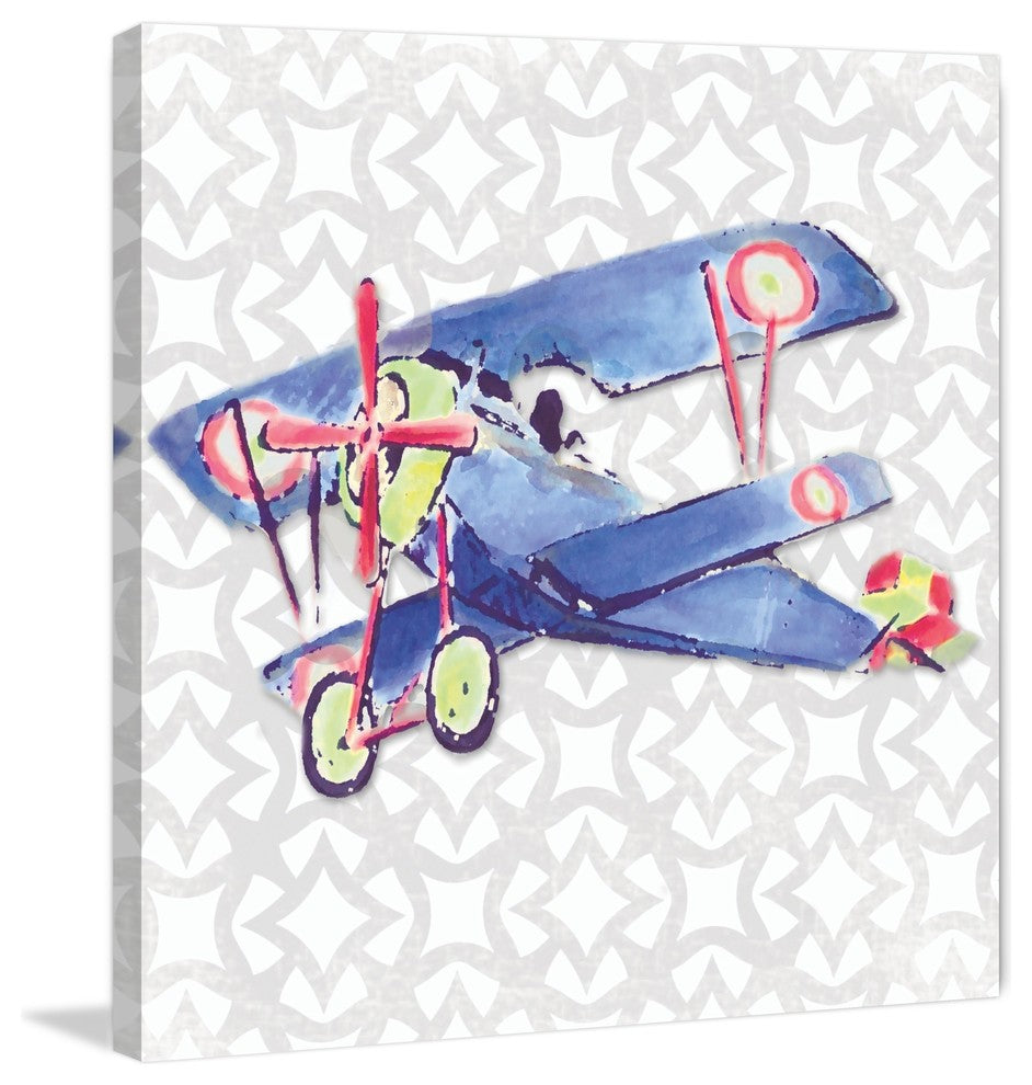 Marmont Hill, "Watercolor Biplane" by Reesa Qualia on Wrapped Canvas, 32x32