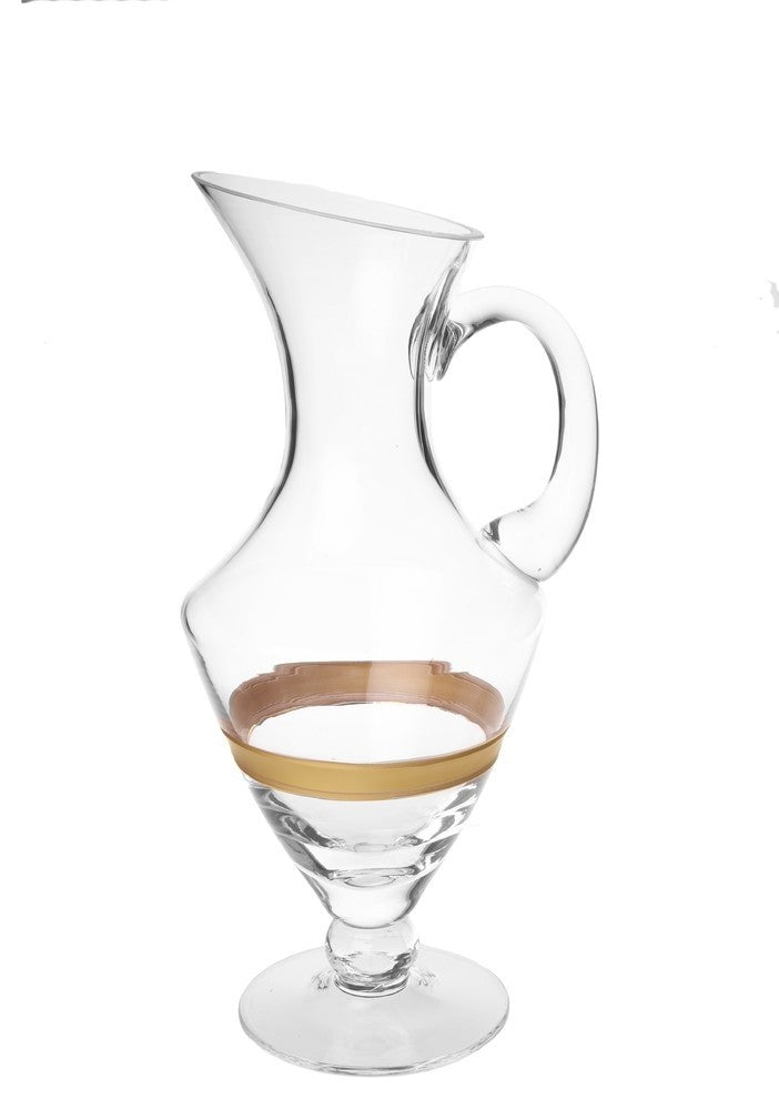 Classic Touch Pitcher With Gold Striped Design