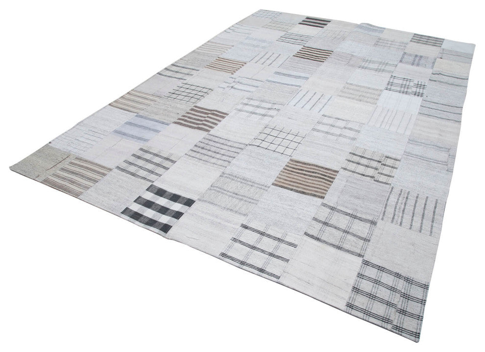 Rug N Carpet - Handmade Oriental 8' 2'' x 11' 5'' Unique Patchwork Kilim Rug