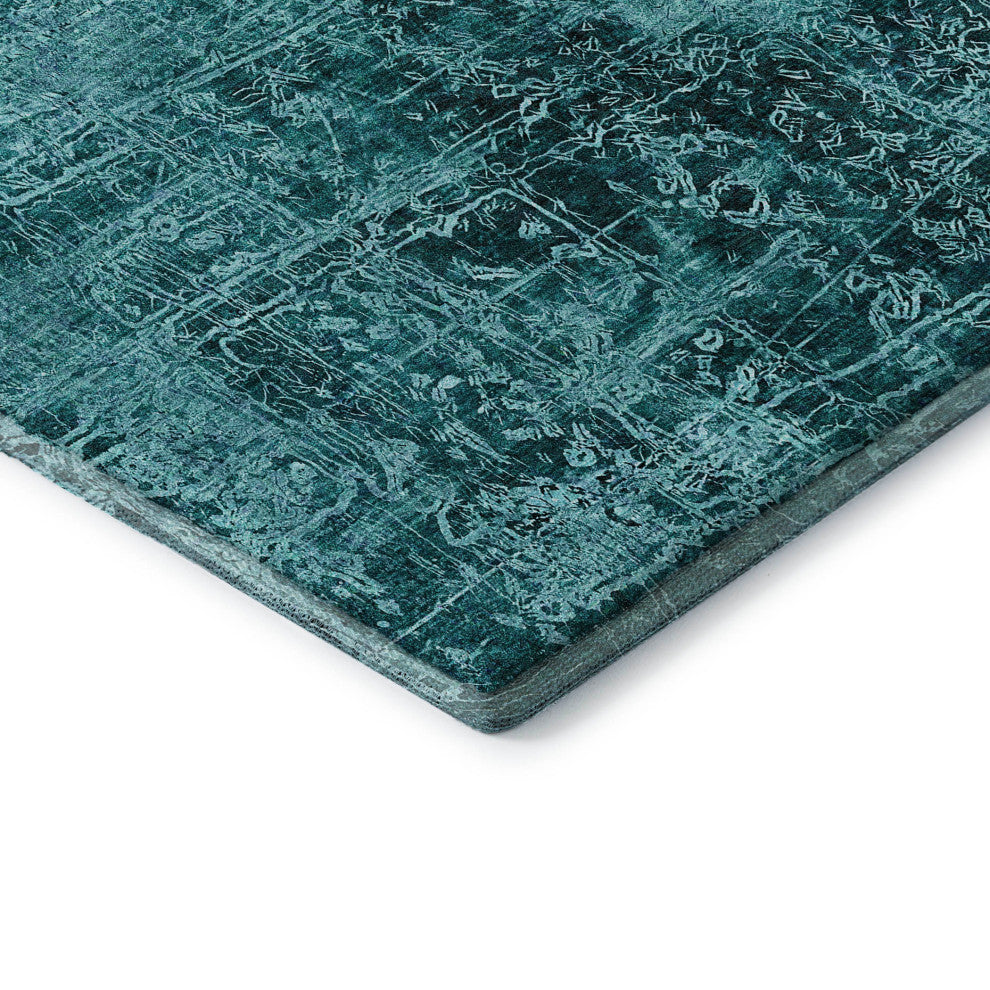 Premium Machine Washable Mayfield AMF559 Teal 10' x 14' Rug