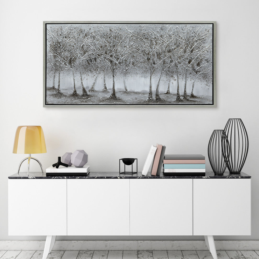 Solitary Field Tree Textured Metallic Hand Painted Wall Art by Martin Edwards