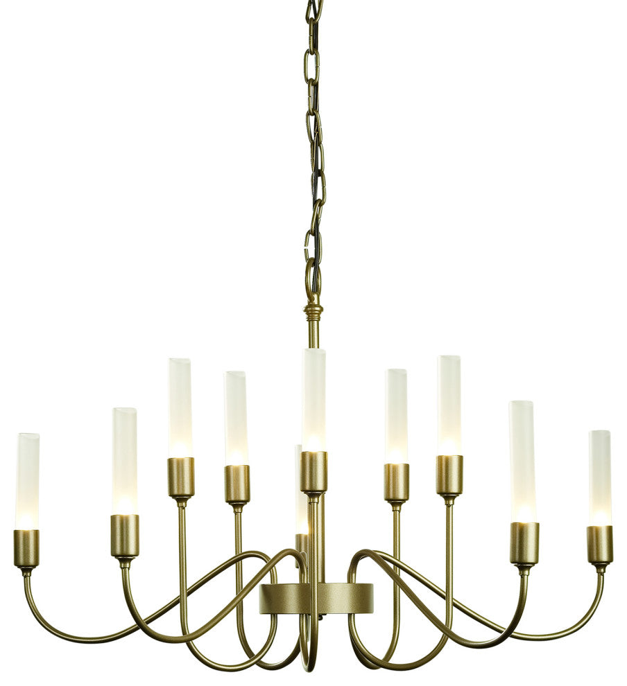 Lisse 10 Arm Chandelier, Soft Gold Finish