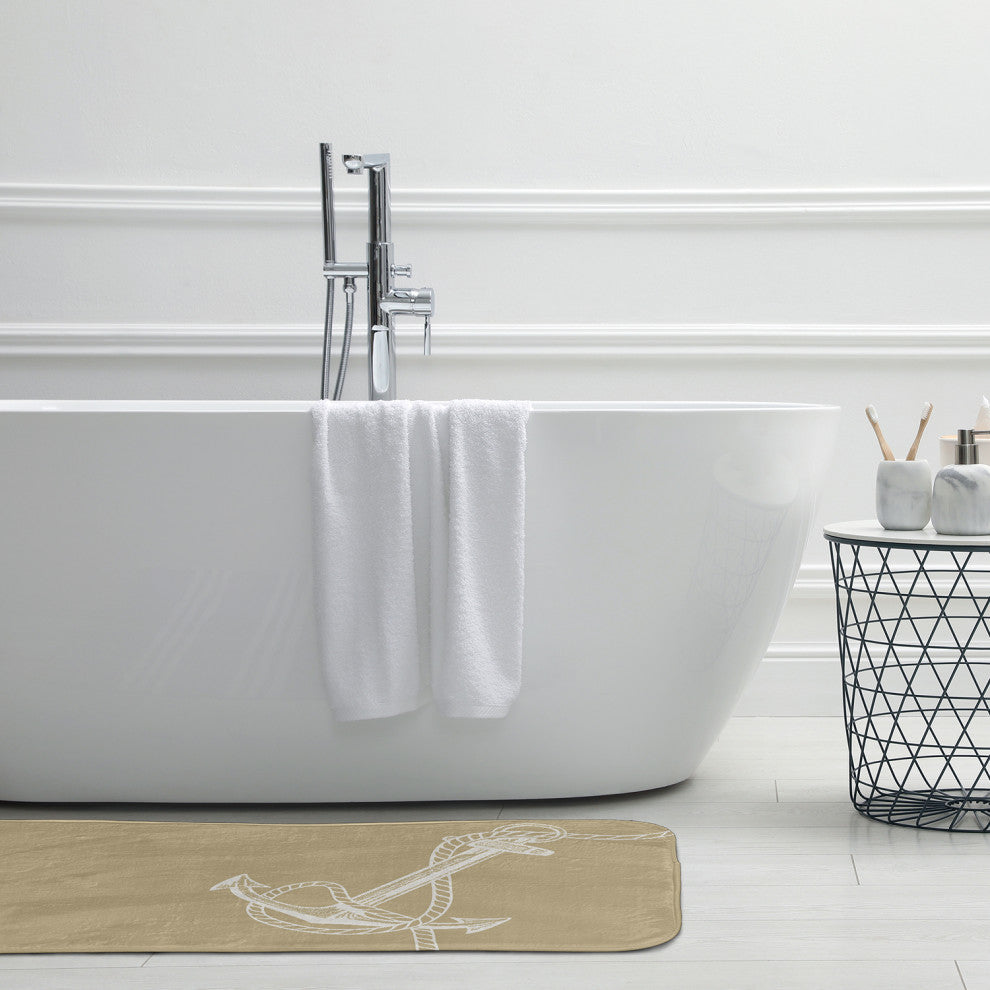 34" x 21" Anchored Bathmat, Taupe