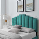 Headboard, King Size, Velvet, Teal Blue, Modern Contemporary, Bedroom Master