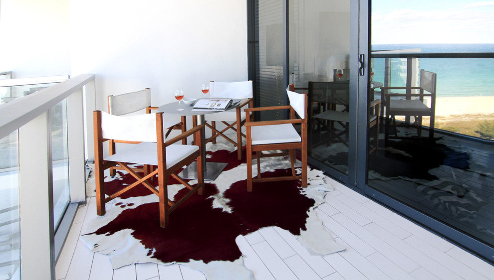 HomeRoots 60" x 84" Tricolor Cowhide Area Rug