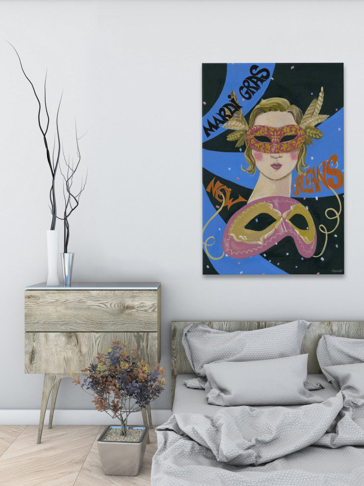 "Fat Tuesday" Painting Print on Wrapped Canvas, 8x12