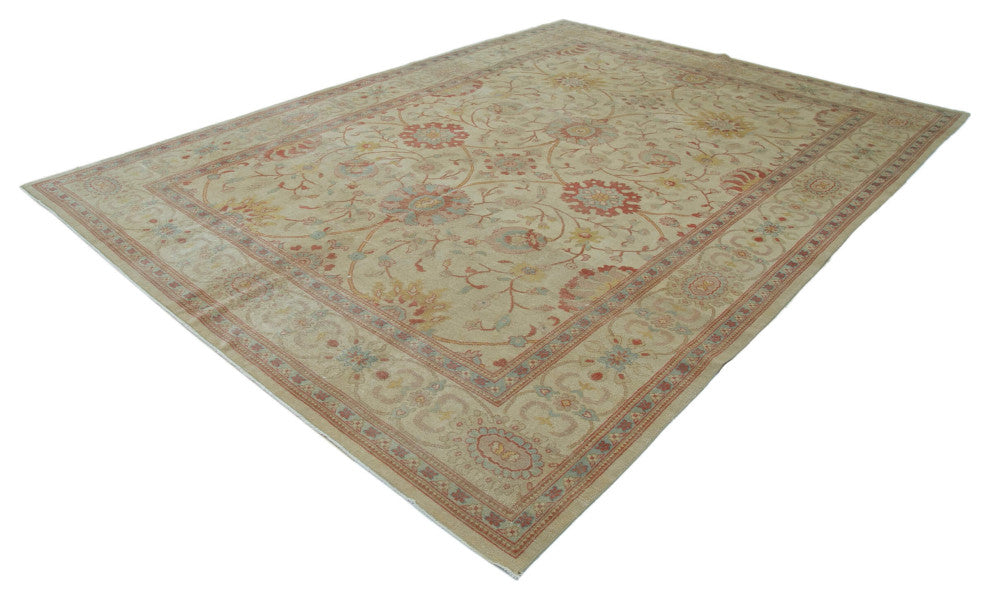 Rug N Carpet - Handmade Oriental 8' 9" x 11' 11" Soft Oushak Area Rug