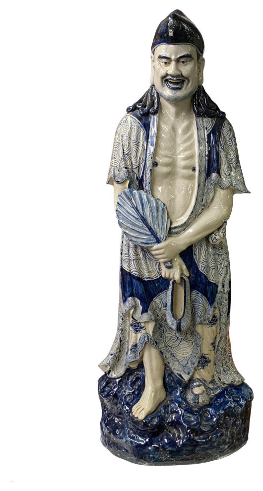 Chinese Porcelain Ji Gong /Chan Master Daoji  Beggar Buddha Figure Statue ws1264