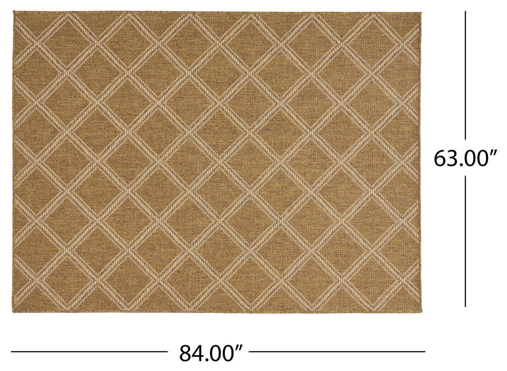 Althoff Indoor/Outdoor Area Rug, Natural, 84 W X 63 D X 0.16 H