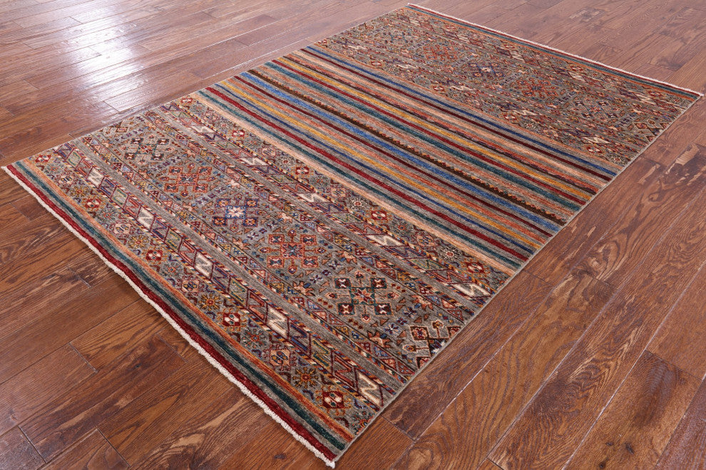 4' 11" X 6' 11" Super Kazak Khorjin Hand-Knotted Rug Q7402