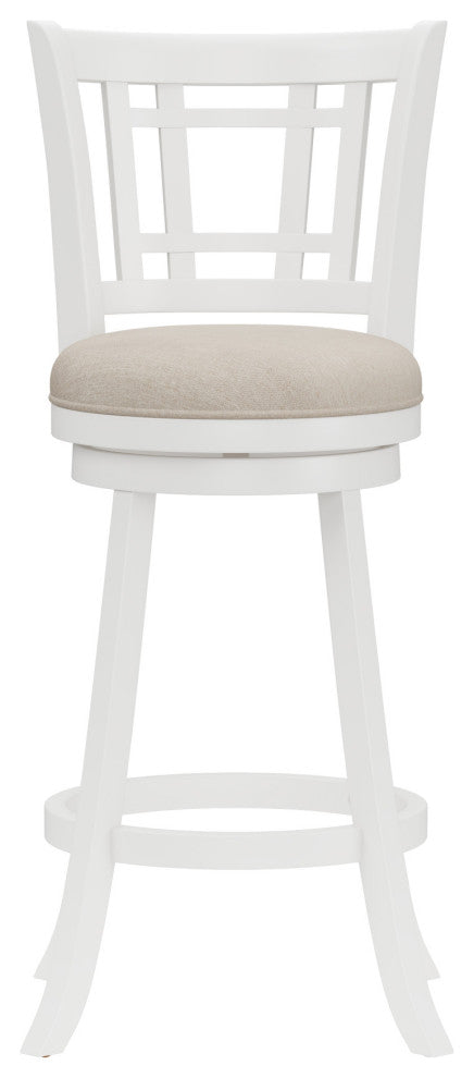 Fairfox Wood Swivel Stool, White, Barstool