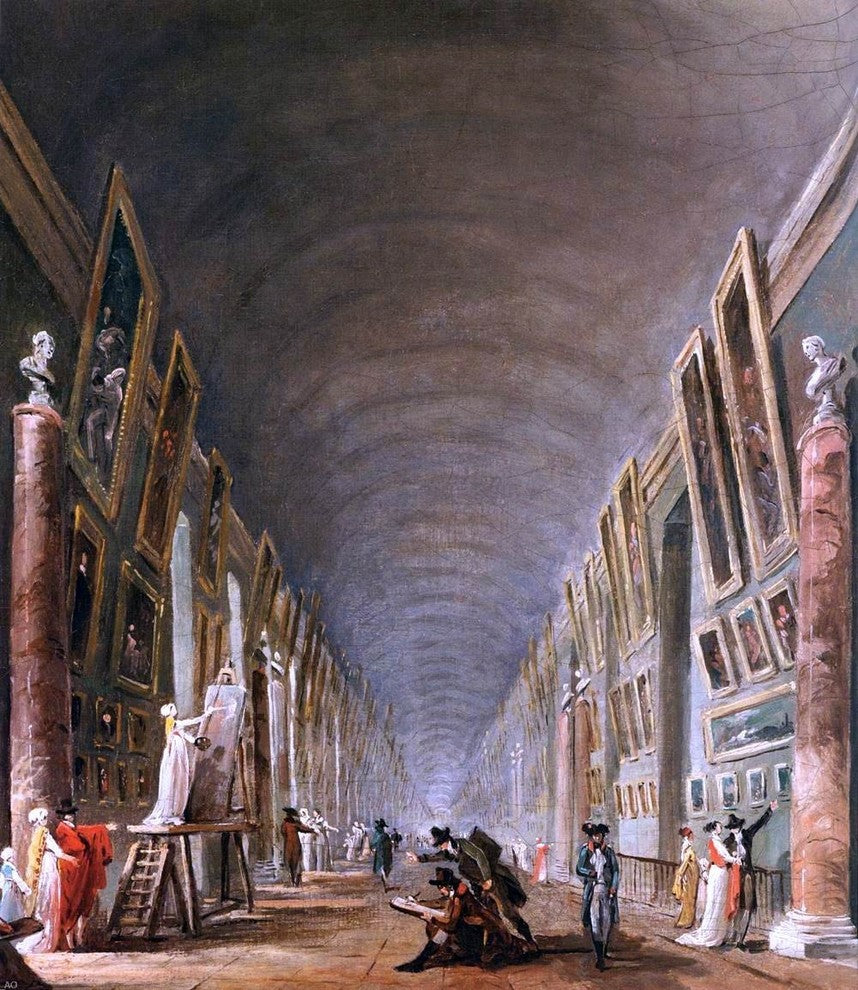 Hubert Robert The Grande Galerie Wall Decal