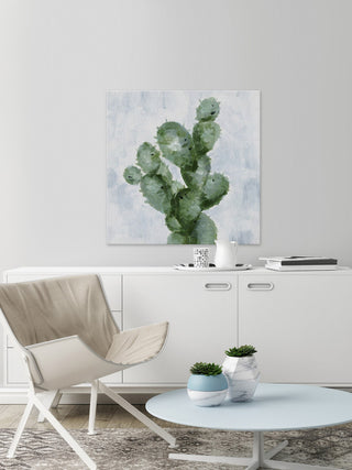 "Abstract Cactus" Painting Print on Wrapped Canvas, 40"x40"