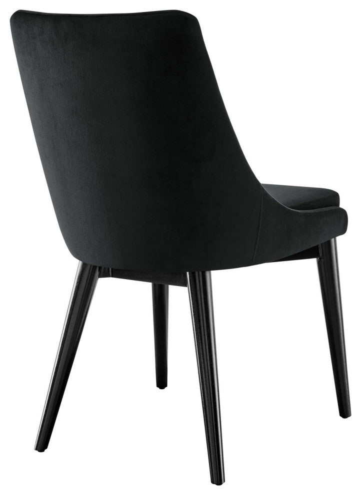 Viscount Accent Performance Velvet Dining Chairs, Set of 2, Black