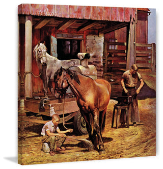 "Blacksmith" Painting Print on Canvas by John Falter