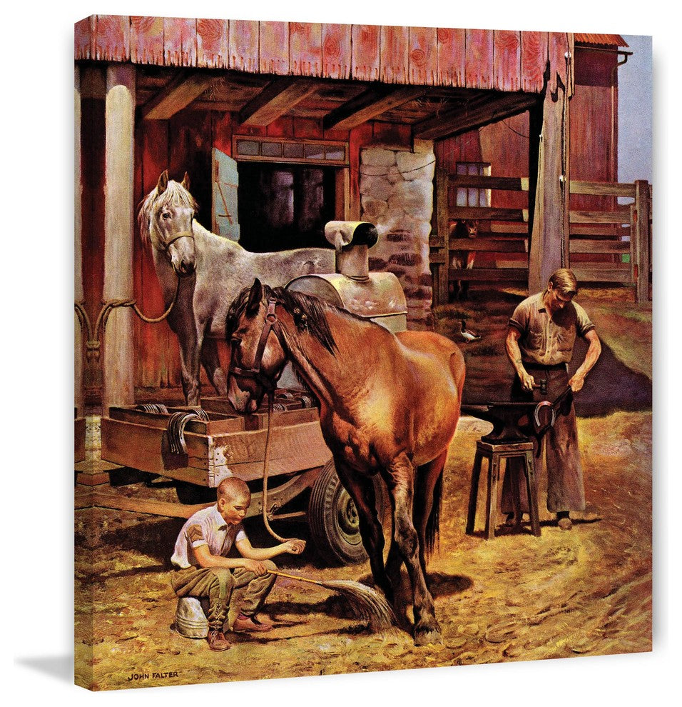 "Blacksmith" Painting Print on Canvas by John Falter