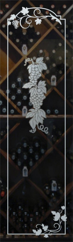 Wine Door - Grapes Strand Grape Ivy - Primed - 28" x 84" - Knob on Right -...