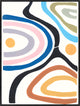30x40 Colorful Lines IV, Framed Artwork, Black