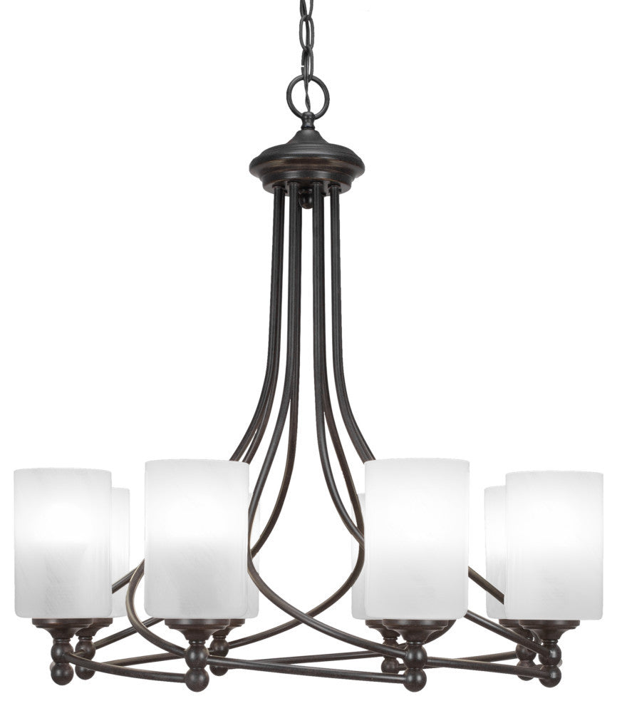 Capri 8-Light Chandelier, Dark Granite/White Marble