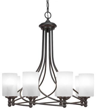 Capri 8-Light Chandelier, Dark Granite/White Marble
